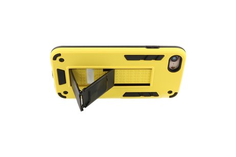 BAOHU Hoesje met Magnetic Stand Hard Case Geschikt voor de iPhone SE 2020 - iPhone 8 - iPhone 7 - Stand Shockproof Telefoonhoesje - Grip Stand Back Cover - Geel