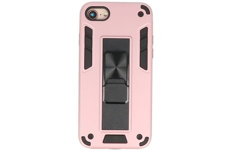 Stand Shockproof Telefoonhoesje - Magnetic Stand Hard Case - Grip Stand Back Cover - Backcover Hoesje voor iPhone SE 2020 - iPhone 8 - iPhone 7 - Roze