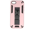 Stand Shockproof Telefoonhoesje - Magnetic Stand Hard Case - Grip Stand Back Cover - Backcover Hoesje voor iPhone SE 2020 - iPhone 8 - iPhone 7 - Roze