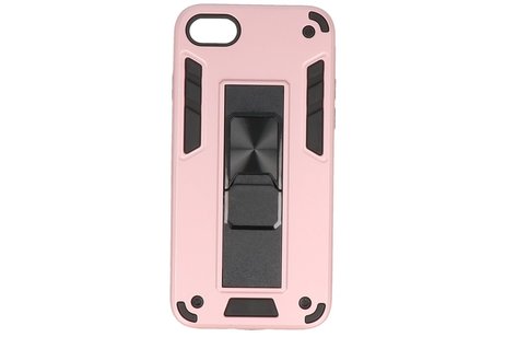 Stand Shockproof Telefoonhoesje - Magnetic Stand Hard Case - Grip Stand Back Cover - Backcover Hoesje voor iPhone SE 2020 - iPhone 8 - iPhone 7 - Roze