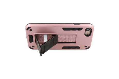 Stand Shockproof Telefoonhoesje - Magnetic Stand Hard Case - Grip Stand Back Cover - Backcover Hoesje voor iPhone SE 2020 - iPhone 8 - iPhone 7 - Roze