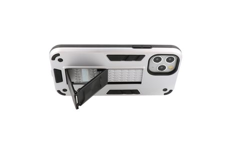 BAOHU Hoesje met Magnetic Stand Hard Case Geschikt voor de iPhone 11 Pro - Stand Shockproof Telefoonhoesje - Grip Stand Back Cover - Zilver