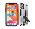 BAOHU Hoesje met Magnetic Stand Hard Case Geschikt voor de iPhone 11 Pro - Stand Shockproof Telefoonhoesje - Grip Stand Back Cover - Zilver