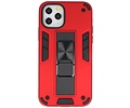 Hoesje met Magnetic Stand Hard Case Geschikt voor de iPhone 11 Pro - Stand Shockproof Telefoonhoesje - Grip Stand Back Cover - Rood