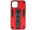 Hoesje met Magnetic Stand Hard Case Geschikt voor de iPhone 11 Pro - Stand Shockproof Telefoonhoesje - Grip Stand Back Cover - Rood