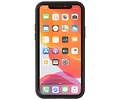 Hoesje met Magnetic Stand Hard Case Geschikt voor de iPhone 11 Pro - Stand Shockproof Telefoonhoesje - Grip Stand Back Cover - Geel