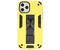 Hoesje met Magnetic Stand Hard Case Geschikt voor de iPhone 11 Pro - Stand Shockproof Telefoonhoesje - Grip Stand Back Cover - Geel