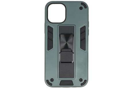 BAOHU Hoesje met Magnetic Stand Hard Case Geschikt voor de iPhone 11 Pro - Stand Shockproof Telefoonhoesje - Grip Stand Back Cover - Donker Groen
