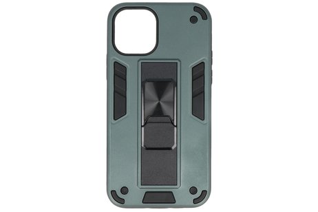 Hoesje met Magnetic Stand Hard Case Geschikt voor de iPhone 11 Pro - Stand Shockproof Telefoonhoesje - Grip Stand Back Cover - Donker Groen