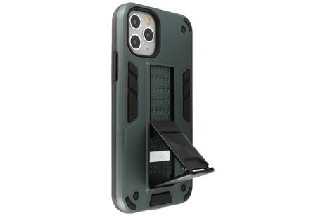 BAOHU Hoesje met Magnetic Stand Hard Case Geschikt voor de iPhone 11 Pro - Stand Shockproof Telefoonhoesje - Grip Stand Back Cover - Donker Groen