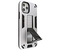 Hoesje met Magnetic Stand Hard Case Geschikt voor de iPhone 11 Pro Max - Stand Shockproof Telefoonhoesje - Grip Stand Back Cover - Zilver