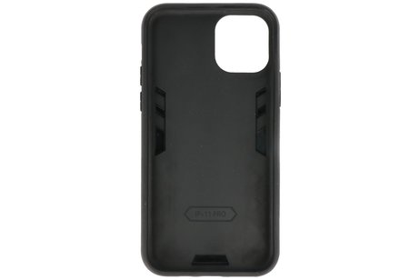 Hoesje met Magnetic Stand Hard Case Geschikt voor de iPhone 11 Pro Max - Stand Shockproof Telefoonhoesje - Grip Stand Back Cover - Navy