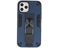 Hoesje met Magnetic Stand Hard Case Geschikt voor de iPhone 11 Pro Max - Stand Shockproof Telefoonhoesje - Grip Stand Back Cover - Navy