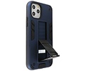 Hoesje met Magnetic Stand Hard Case Geschikt voor de iPhone 11 Pro Max - Stand Shockproof Telefoonhoesje - Grip Stand Back Cover - Navy