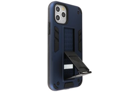 Hoesje met Magnetic Stand Hard Case Geschikt voor de iPhone 11 Pro Max - Stand Shockproof Telefoonhoesje - Grip Stand Back Cover - Navy