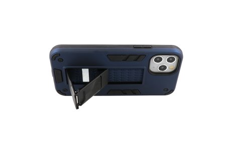 Hoesje met Magnetic Stand Hard Case Geschikt voor de iPhone 11 Pro Max - Stand Shockproof Telefoonhoesje - Grip Stand Back Cover - Navy