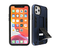 Hoesje met Magnetic Stand Hard Case Geschikt voor de iPhone 11 Pro Max - Stand Shockproof Telefoonhoesje - Grip Stand Back Cover - Navy