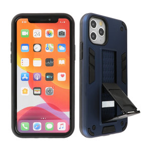 Hoesje met Magnetic Stand Hard Case Geschikt voor de iPhone 11 Pro Max - Stand Shockproof Telefoonhoesje - Grip Stand Back Cover - Navy