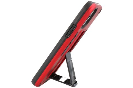 Hoesje met Magnetic Stand Hard Case Geschikt voor de iPhone 11 Pro Max - Stand Shockproof Telefoonhoesje - Grip Stand Back Cover - Rood