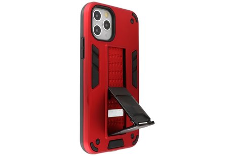 Hoesje met Magnetic Stand Hard Case Geschikt voor de iPhone 11 Pro Max - Stand Shockproof Telefoonhoesje - Grip Stand Back Cover - Rood