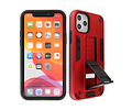 Hoesje met Magnetic Stand Hard Case Geschikt voor de iPhone 11 Pro Max - Stand Shockproof Telefoonhoesje - Grip Stand Back Cover - Rood
