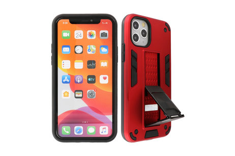 BAOHU Hoesje met Magnetic Stand Hard Case Geschikt voor de iPhone 11 Pro Max - Stand Shockproof Telefoonhoesje - Grip Stand Back Cover - Rood