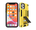 Hoesje met Magnetic Stand Hard Case Geschikt voor de iPhone 11 Pro Max - Stand Shockproof Telefoonhoesje - Grip Stand Back Cover -  Geel