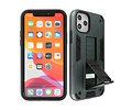 Stand Shockproof Telefoonhoesje - Magnetic Stand Hard Case - Grip Stand Back Cover - Backcover Hoesje voor iPhone 11 Pro Max - Donker Groen