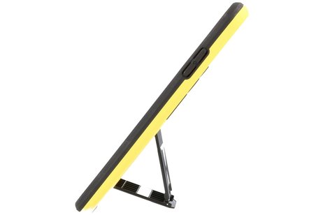 BAOHU Hoesje met Magnetic Stand Hard Case Geschikt voor de iPhone X - iPhone Xs - Stand Shockproof Telefoonhoesje - Grip Stand Back Cover - Geel