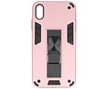 BAOHU Hoesje met Magnetic Stand Hard Case Geschikt voor de iPhone X - iPhone Xs - Stand Shockproof Telefoonhoesje - Grip Stand Back Cover - Roze