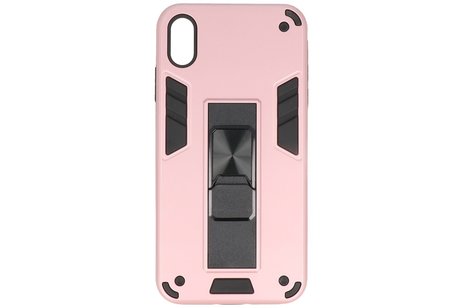 BAOHU Hoesje met Magnetic Stand Hard Case Geschikt voor de iPhone X - iPhone Xs - Stand Shockproof Telefoonhoesje - Grip Stand Back Cover - Roze