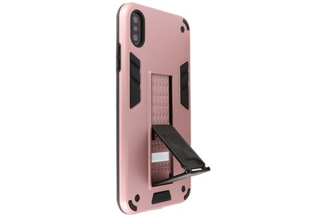 BAOHU Hoesje met Magnetic Stand Hard Case Geschikt voor de iPhone X - iPhone Xs - Stand Shockproof Telefoonhoesje - Grip Stand Back Cover - Roze