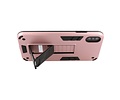 Stand Shockproof Telefoonhoesje - Magnetic Stand Hard Case - Grip Stand Back Cover - Backcover Hoesje voor iPhone X - iPhone Xs - Roze