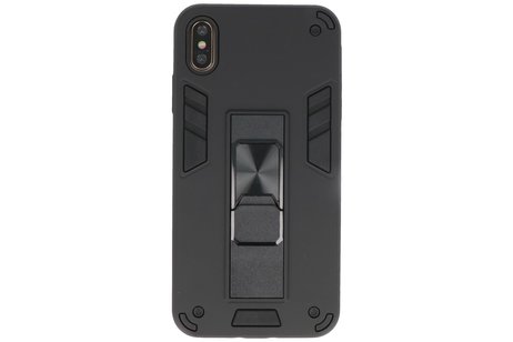 BAOHU Hoesje met Magnetic Stand Hard Case Geschikt voor de iPhone Xs Max - Stand Shockproof Telefoonhoesje - Grip Stand Back Cover - Zwart