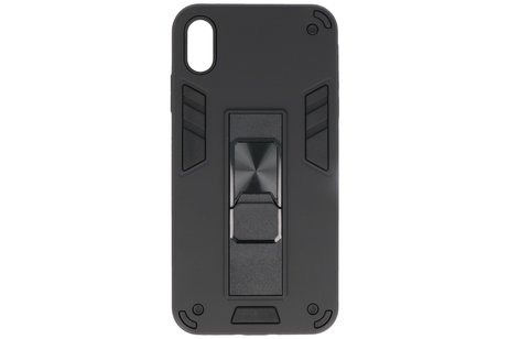 BAOHU Hoesje met Magnetic Stand Hard Case Geschikt voor de iPhone Xs Max - Stand Shockproof Telefoonhoesje - Grip Stand Back Cover - Zwart
