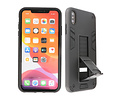 Stand Shockproof Telefoonhoesje - Magnetic Stand Hard Case - Grip Stand Back Cover - Backcover Hoesje voor iPhone Xs Max - Zwart