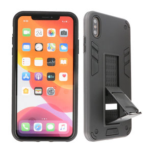 BAOHU Hoesje met Magnetic Stand Hard Case Geschikt voor de iPhone Xs Max - Stand Shockproof Telefoonhoesje - Grip Stand Back Cover - Zwart
