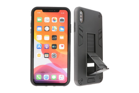 BAOHU Hoesje met Magnetic Stand Hard Case Geschikt voor de iPhone Xs Max - Stand Shockproof Telefoonhoesje - Grip Stand Back Cover - Zwart