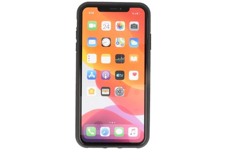 Stand Shockproof Telefoonhoesje - Magnetic Stand Hard Case - Grip Stand Back Cover - Backcover Hoesje voor iPhone Xs Max - Zilver