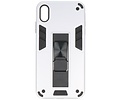 BAOHU Hoesje met Magnetic Stand Hard Case Geschikt voor de iPhone Xs Max - Stand Shockproof Telefoonhoesje - Grip Stand Back Cover - Zilver