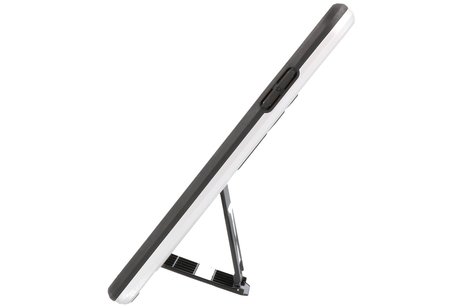 BAOHU Hoesje met Magnetic Stand Hard Case Geschikt voor de iPhone Xs Max - Stand Shockproof Telefoonhoesje - Grip Stand Back Cover - Zilver