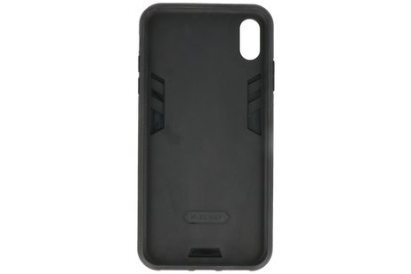 BAOHU Hoesje met Magnetic Stand Hard Case Geschikt voor de iPhone Xs Max - Stand Shockproof Telefoonhoesje - Grip Stand Back Cover - Navy