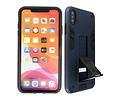 BAOHU Hoesje met Magnetic Stand Hard Case Geschikt voor de iPhone Xs Max - Stand Shockproof Telefoonhoesje - Grip Stand Back Cover - Navy