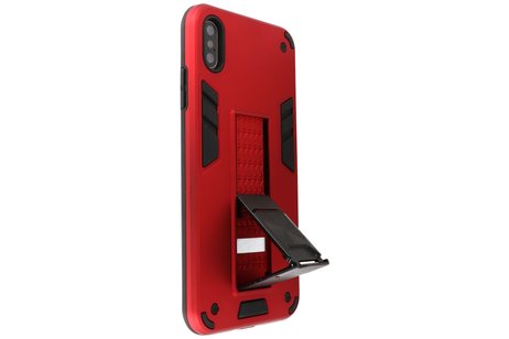 BAOHU Hoesje met Magnetic Stand Hard Case Geschikt voor de iPhone Xs Max - Stand Shockproof Telefoonhoesje - Grip Stand Back Cover - Rood