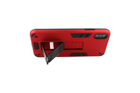 BAOHU Hoesje met Magnetic Stand Hard Case Geschikt voor de iPhone Xs Max - Stand Shockproof Telefoonhoesje - Grip Stand Back Cover - Rood