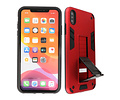 BAOHU Hoesje met Magnetic Stand Hard Case Geschikt voor de iPhone Xs Max - Stand Shockproof Telefoonhoesje - Grip Stand Back Cover - Rood