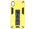 BAOHU Hoesje met Magnetic Stand Hard Case Geschikt voor de iPhone Xs Max - Stand Shockproof Telefoonhoesje - Grip Stand Back Cover - Geel