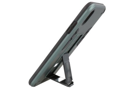 BAOHU Hoesje met Magnetic Stand Hard Case Geschikt voor de iPhone Xs Max - Stand Shockproof Telefoonhoesje - Grip Stand Back Cover - Donker Groen