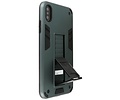 Stand Shockproof Telefoonhoesje - Magnetic Stand Hard Case - Grip Stand Back Cover - Backcover Hoesje voor iPhone Xs Max - Donker Groen