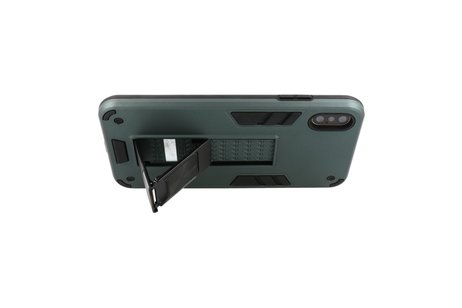 BAOHU Hoesje met Magnetic Stand Hard Case Geschikt voor de iPhone Xs Max - Stand Shockproof Telefoonhoesje - Grip Stand Back Cover - Donker Groen